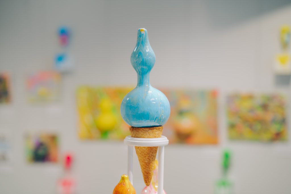 アイスクリームをイメージしたひょうたんアート