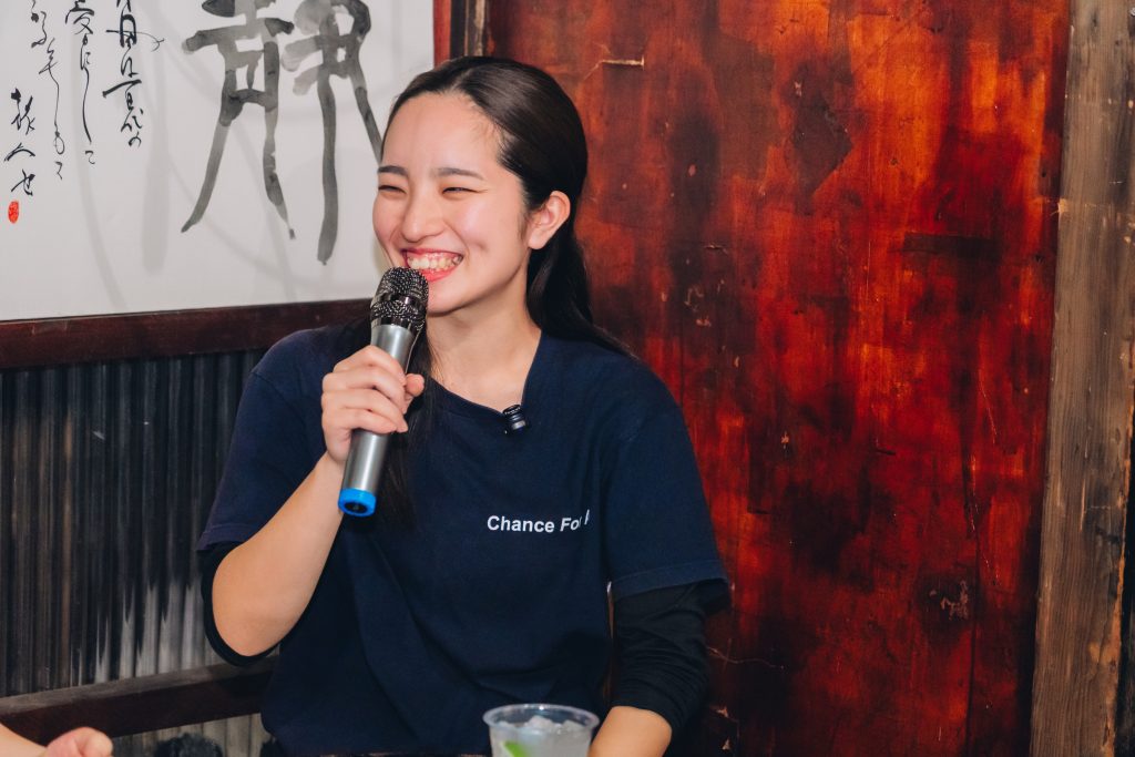 「ガチアダチメグル」11月分の寄付先の団体となる「Chance For All」学生チームをマネージメントする廣瀬陽香さん